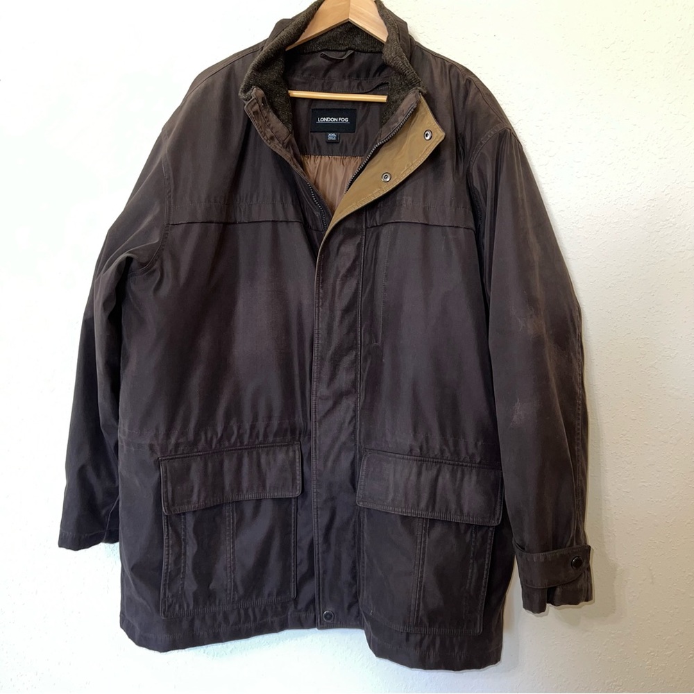 London Fog men’s winter jacket parka brown size XXL